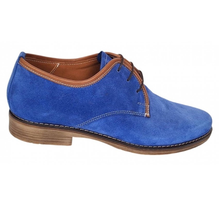 Oferta Marimea 39 Pantofi barbati casual din piele naturala intoarsa Albastru LPRAMFBLUE