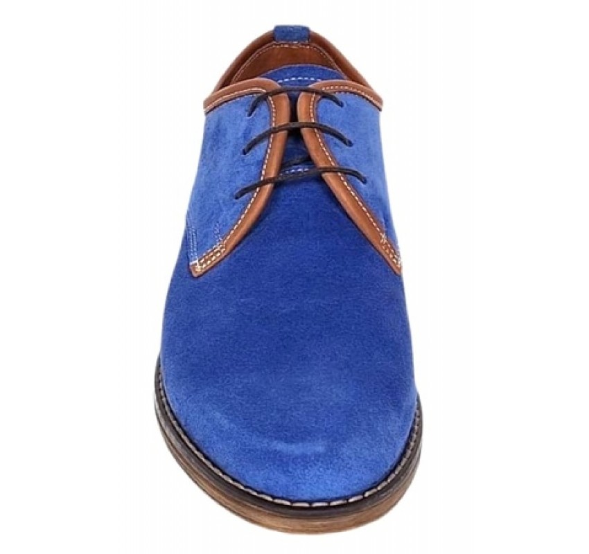 Oferta Marimea 39 Pantofi barbati casual din piele naturala intoarsa Albastru LPRAMFBLUE