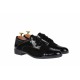 Oferta marimea 40 -  Pantofi dama, negri, casual din piele naturala lac+velur LROV650LACVELN