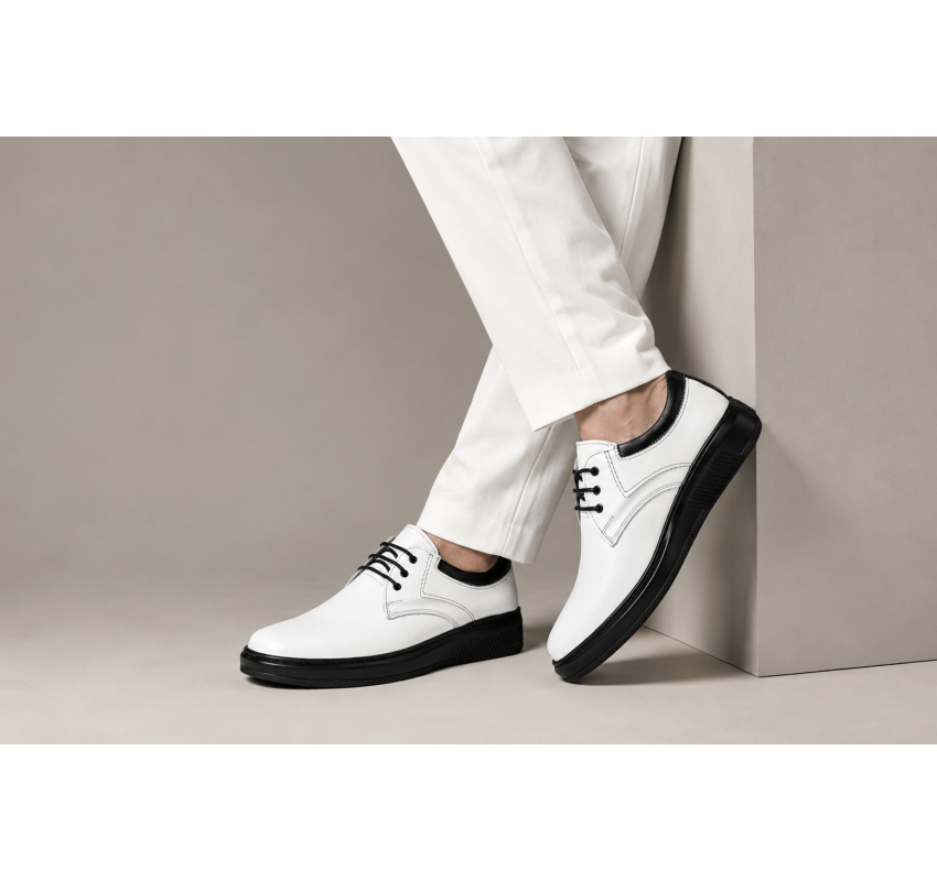 Marimea 39 Pantofi barbati albi casual din piele naturala - LRSY5AN