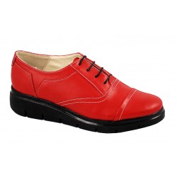 Oferta marimea 37, 40 - Pantofi dama rosii din piele naturala, cu platforme LRUT2R