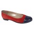Oferta marimea 38 Balerini dama casual din piele naturala Rosu - Bleumarin LRUTBLR