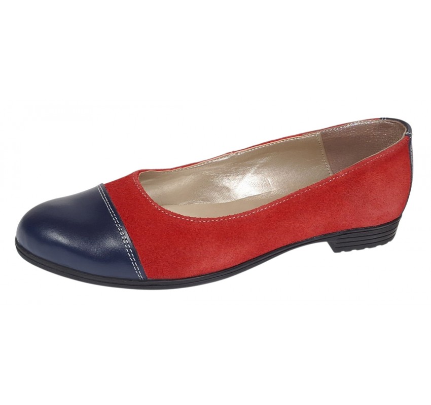 Oferta marimea 38 Balerini dama casual din piele naturala Rosu - Bleumarin LRUTBLR Oferta marimea 38 Balerini dama casual din piele naturala Rosu - Bleumarin LRUTBLR