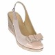 Oferta marimea 38 -Pantofi dama decupati din piele naturala bej cu platforma LS100BEJLACBOX