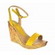 Sandale dama din piele naturala cu platforme de 10 cm - Model Galben L
