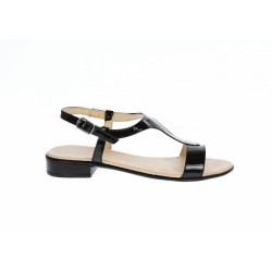 Oferta Marimea 38, 40 Sandale dama negre din piele naturala lac - LS16NLAC