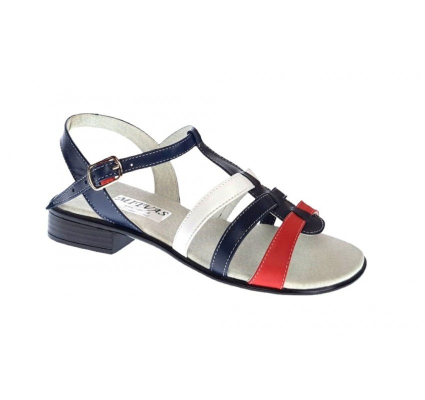 Marimea 41 Sandale dama din piele naturala Alb, Rosu, Bleumarin LS16RABL
