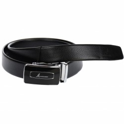 Curea din piele pentru barbati, catarama metalica fara ac, latime 3.5 cm, lungime reglabila, negru - LS208NSBR