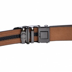 Curea din piele pentru barbati, catarama metalica fara ac, latime 3.5 cm, lungime reglabila, negru - LS254NNBR