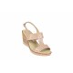 Oferta marimea 38 -  Sandale dama , din piele naturala, cu platforma de 8 cm -  LS300LACBEJ