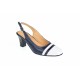 Oferta marimea 37, 39 -  Pantofi dama, decupati, eleganti, din piele naturala, cu toc de 7cm - LS301ABL