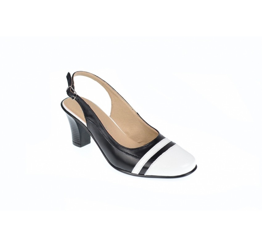 Oferta marimea 36 - Pantofi dama, eleganti, decupati, din piele naturala, varf lacuit,  toc de 7 cm - LS301AN