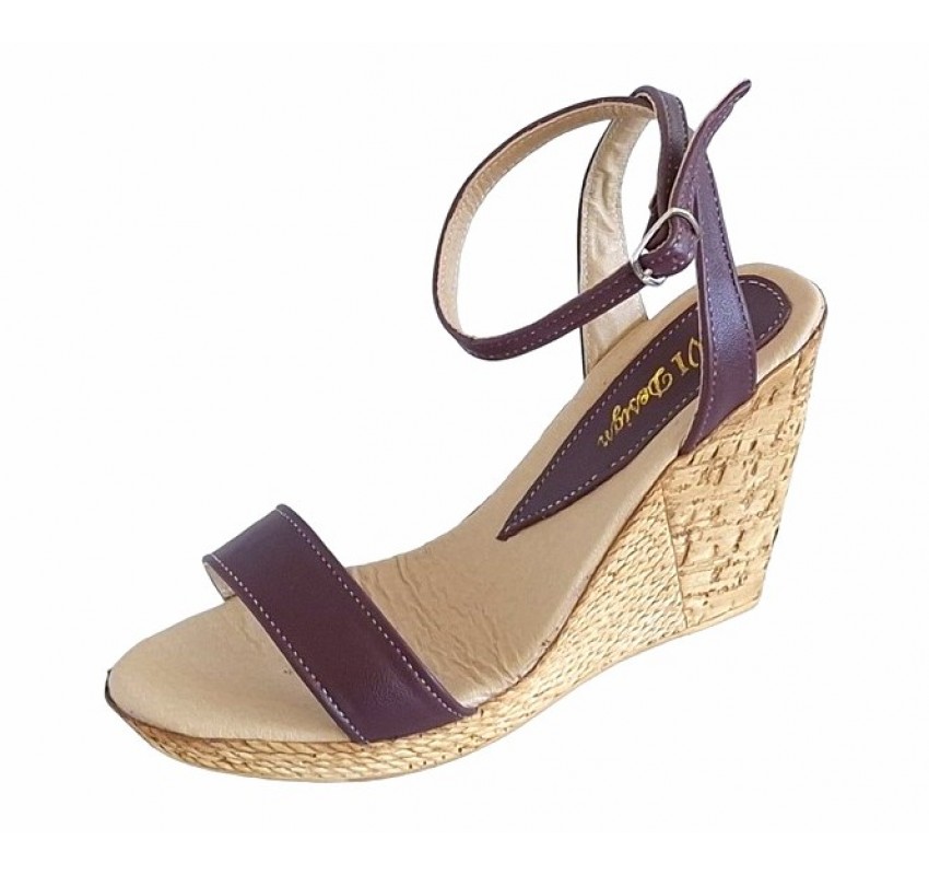 Oferta marimea 35 Sandale dama din piele naturala culoare maro toc 10cm LS415M