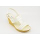 Lichidare marimea 36 Sandale dama bej din piele naturala cu platforma de 8 cm LS46BEJLAC