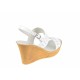 Sandale dama din piele naturala lac, platforme de 9 cm LS46LACALB