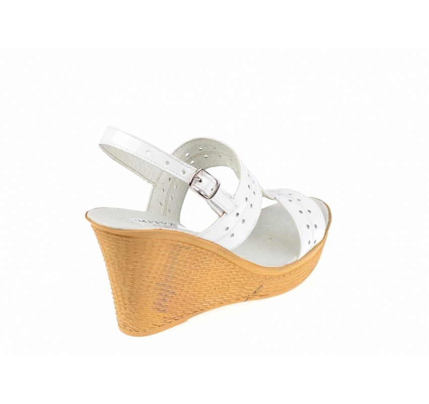 Sandale dama din piele naturala lac, platforme de 9 cm LS46LACALB