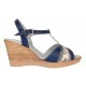 Oferta Sandale dama, din piele naturala, Toc 7 cm Albastru, Color LS47BL1