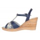 Oferta Sandale dama, din piele naturala, Toc 7 cm Albastru, Color LS47BL1