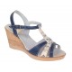 Oferta Sandale dama, din piele naturala, Toc 7 cm Albastru, Color LS47BL1
