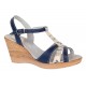 Oferta Sandale dama, din piele naturala, Toc 7 cm Albastru, Color LS47BL1