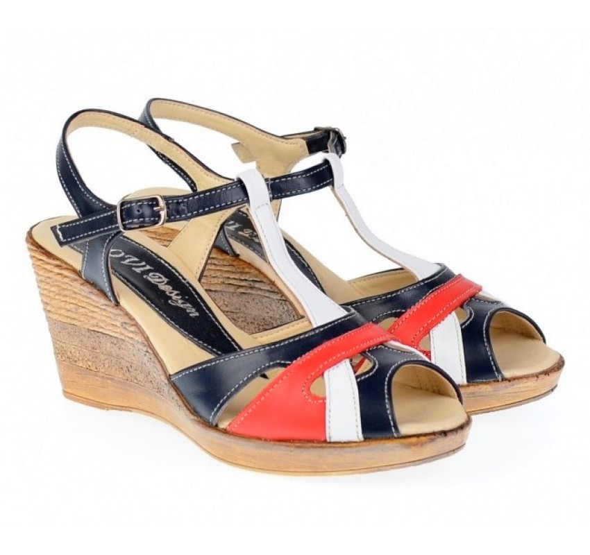OFERTA! marimea 37, 38, 39 -  Sandale dama din piele naturala cu platforma - LS50RABL