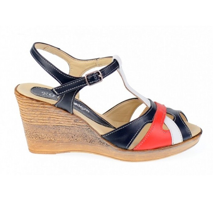 OFERTA! marimea 37, 38, 39 -  Sandale dama din piele naturala cu platforma - LS50RABL