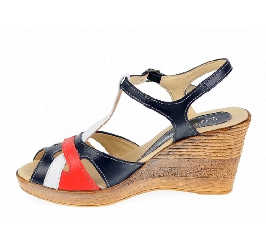 OFERTA! marimea 37, 38, 39 -  Sandale dama din piele naturala cu platforma - LS50RABL