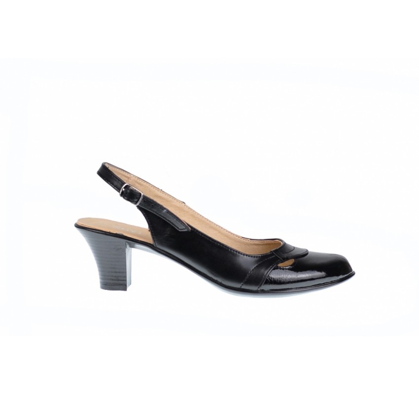 Oferta marimea 39  - Pantofi dama eleganti, decupati din piele naturala, toc de 5 cm - LS511NL