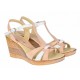 Sandale dama din piele naturala platforme de 7 cm - LS51BEJA