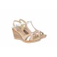 OFERTA marimea   39 -  Sandale dama, din piele naturala, cu platforma de 8cm - LS51BEJA