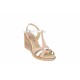 OFERTA marimea   39 -  Sandale dama, din piele naturala, cu platforma de 8cm - LS51BEJA