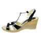 Marimea 39 Sandale dama din piele naturala - Model Negru cu alb LS51NA Marimea 39 Sandale dama din piele naturala - Model Negru cu alb LS51NA