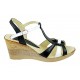 Marimea 39 Sandale dama din piele naturala - Model Negru cu alb LS51NA Marimea 39 Sandale dama din piele naturala - Model Negru cu alb LS51NA