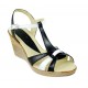 Marimea 39 Sandale dama din piele naturala - Model Negru cu alb LS51NA Marimea 39 Sandale dama din piele naturala - Model Negru cu alb LS51NA