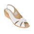 OFERTA MARIMEA  39  - Sandale dama, din piele naturala, alb, cu platforma de 4cm - LS52A