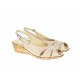 OFERTA  marimea 36,    -  Sandale dama, bej, din piele naturala, cu platforme de 5cm - LS52B