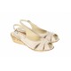 OFERTA  marimea 36,    -  Sandale dama, bej, din piele naturala, cu platforme de 5cm - LS52B