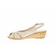 OFERTA  marimea 36,    -  Sandale dama, bej, din piele naturala, cu platforme de 5cm - LS52B
