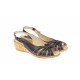 OFERTA marimea 36, 38  - Sandale dama, din piele naturala, maro, cu platforma de  4cm - LS52M