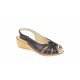 OFERTA marimea 36, 38  - Sandale dama, din piele naturala, maro, cu platforma de  4cm - LS52M