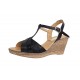 Oferta 39 -Sandale dama din piele naturala cu platforme de 7 cm - Model negru LS61NCOL