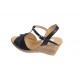 Oferta 39 -Sandale dama din piele naturala cu platforme de 7 cm - Model negru LS61NCOL