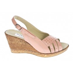 OFERTA! Sandale dama de vara cu platforme de 7 cm, din piele naturala, Nud LS66NUDBOX