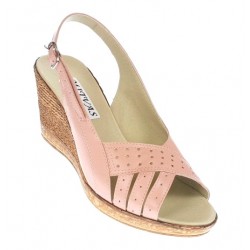 OFERTA! Sandale dama de vara cu platforme de 7 cm, din piele naturala, Nud LS66NUDBOX