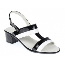 Oferta marimea 36, 37  Sandale dama din piele naturala cu toc de 5cm, LS7AN