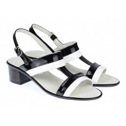 Oferta marimea 36, 37  Sandale dama din piele naturala cu toc de 5cm, LS7AN