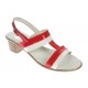 OFERTA marimea  35,36, 37, 38, 39, 40 -Sandale dama din piele naturala, lac, combinatie de culori, Rosu, Alb, toc de 5cm - LS7AR