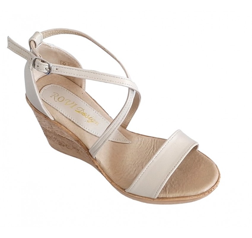 Oferta  marimea 36 - Sandale dama din piele naturala bej  LS7BEJ2