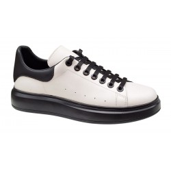 Pantofi barbati din piele naturala Alb - Negru LS7KNA