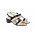 Oferta marimea 36, 38, 39 -  Sandale dama din piele naturala, Negru - Bej LS7NBEJLAC